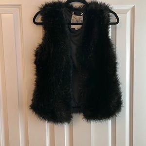 Black Faux Fur, worn once vest